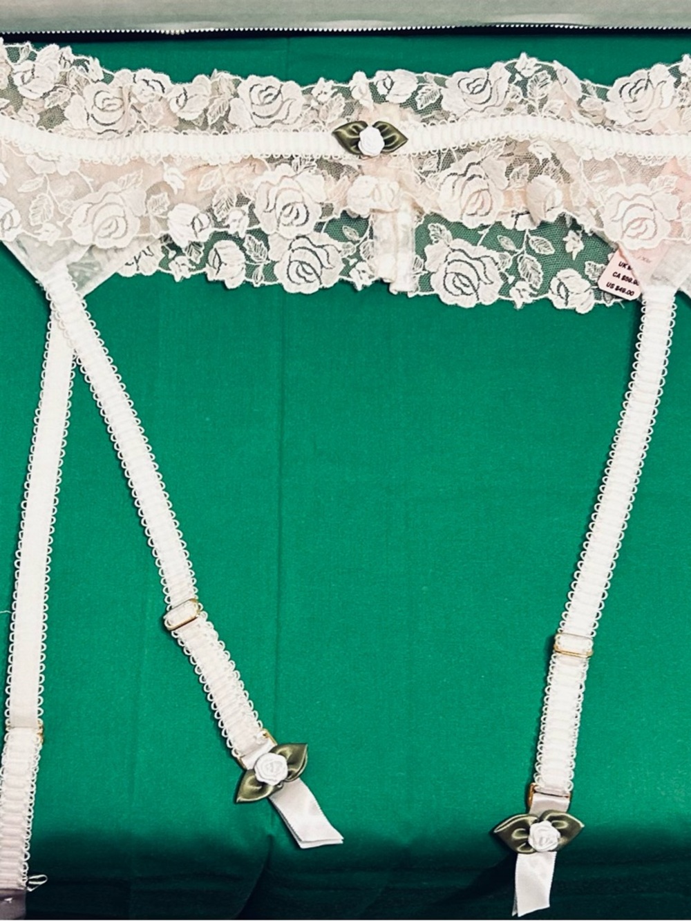 For Love & Lemons Sweetheart 4 piece set Bra, Garter Belt & 2 Things XL NWT - Picture 10 of 16